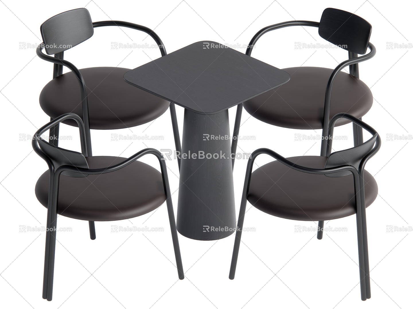 Casual table and chair combination 3d model