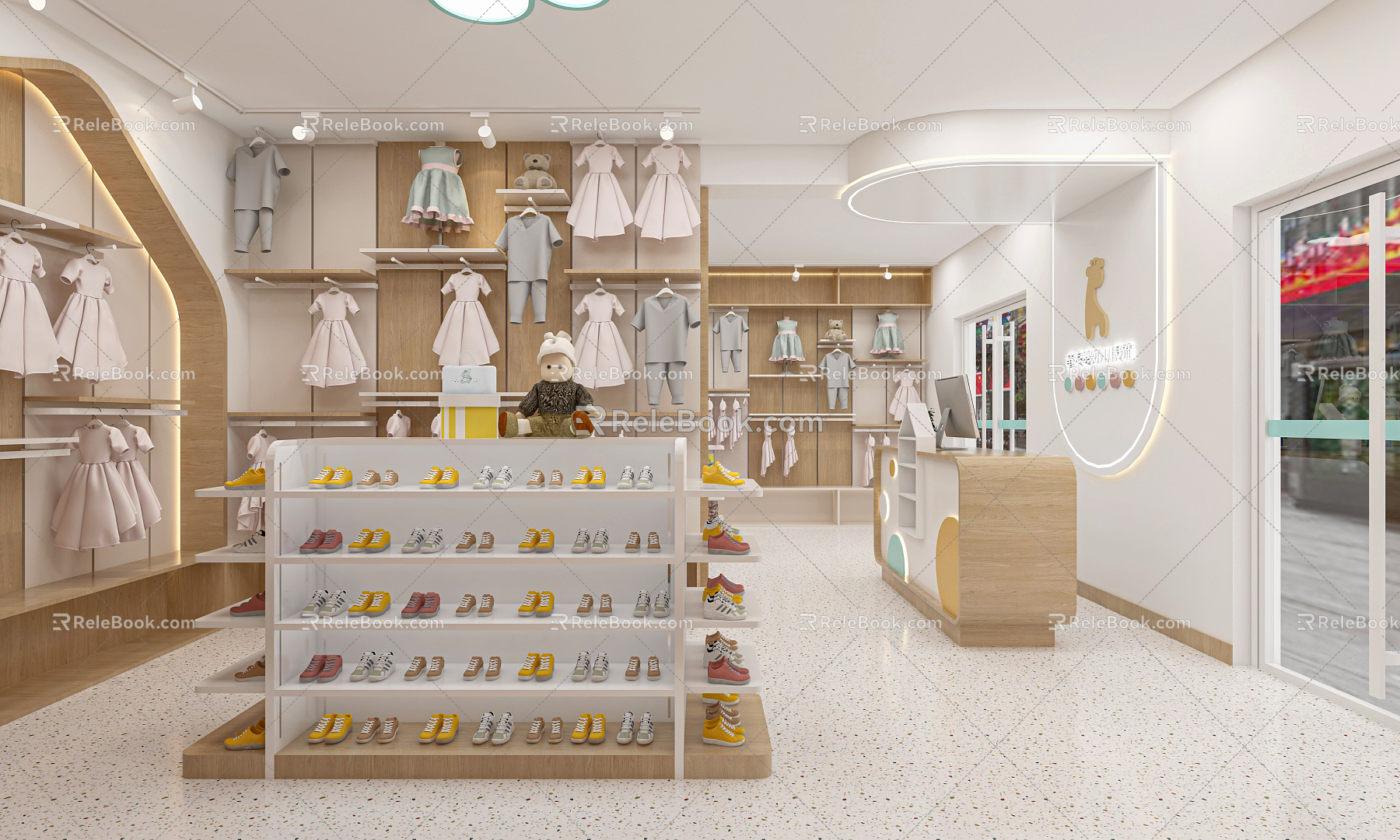 Modern Children's Wear Store 3d model