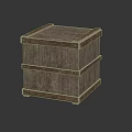 Vintage Wooden Box With Metal Rivets And Textured Wood Grain Surface