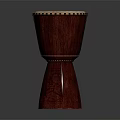 Traditional Red Djembe Drum With White Drumhead And Carved Wooden Body