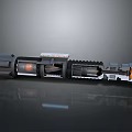 Disassembled Mechanical Device Exploded View With Gears Orange Core And Modules