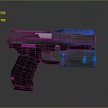 3D Rendered Black Tactical Pistol With Modern Design And Textured Ergonomic Grip