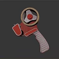 Red Handheld Weapon 3D Model With Textured Grip And Metal Top Design 3d model