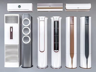 Modern Wall Mounted and Floor Standing Air Conditioner Air Outlets with Sleek Design 3d model