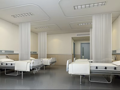 modern hospital ward bed 3d model