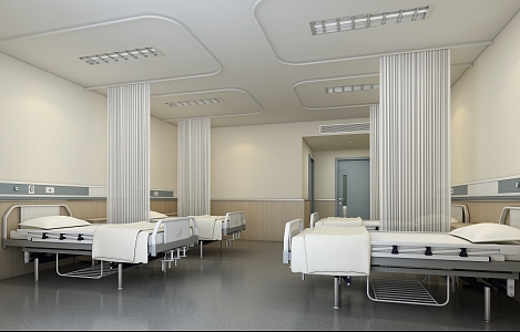 modern hospital ward bed 3d model