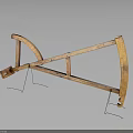 Traditional Wooden Agricultural Plow With Arched Frame And Cross Beams