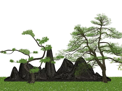 New Chinese landscape sketch pine 3d model