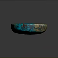 Polished Natural Stone with Oval Shape Turquoise Blue Orange Patterns and Unique Textured Surface