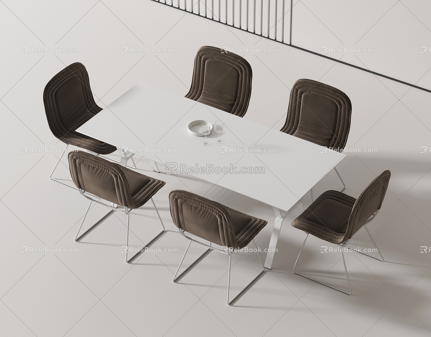 Modern Dining Table and Chair 3d model