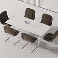 Modern Dining Table and Chair 3d model