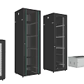 Computer Server Racks with Glass and Mesh Doors in Different Sizes for Data Center Storage 3d model