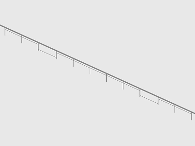 Sloped Railing Structure With Vertical Supports And Simple Linear Design Features 3d model