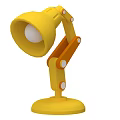 Yellow Adjustable Desk Lamp With Flexible Arm White Bulb And Yellow Base 3d model