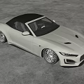 White Convertible Sports Car With Sleek Design Black Soft Top And Alloy Wheels