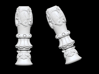 New Chinese Style Cylindrical Leg Carved Cylindrical Leg 3d model