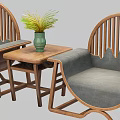 Leisure Sofa Set Two Seater Wooden Frame Curved Design Gray Cushions And Small Coffee Table