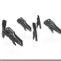 Futuristic Metallic Weapons With Sleek Design And Detailed Modern Structure