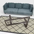 People Relaxing in Living Room With Gray Sofa Glass Coffee Table and Geometric Rug