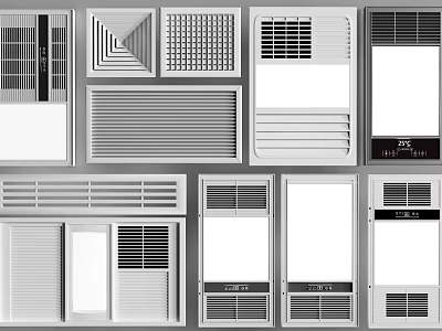 Various Ceiling Light Designs Featuring Grid Patterns And Panel Styles For Home Interior 3d model