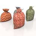 Colorful Cloth Storage Bags With Zigzag And Diamond Patterns For Home Use