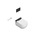 Modern White Ceramic Toilet With Open Lid Sleek Design Bathroom Fixture