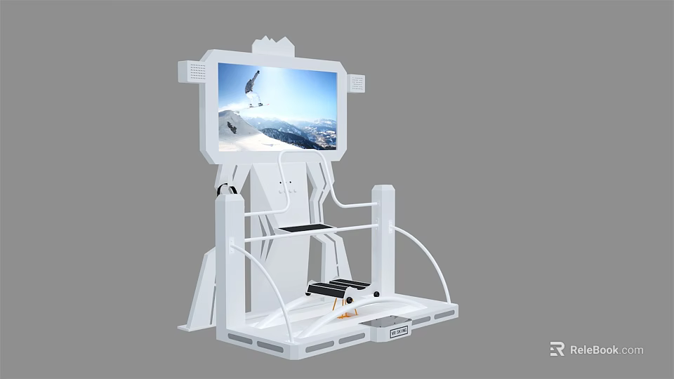 Indoor Sports Equipment With Large Screen Simulation Scene And Foot Pedals 3d model 
