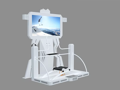 Indoor Sports Equipment With Large Screen Simulation Scene And Foot Pedals 3d model