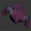 Muscular Purple Bat Themed Character With Mask Cape And Yellow Belt In