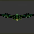 Green Scaled Dragon Game and Movie Character With Mythical Wings and Sharp Claws