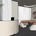 SPA Sauna Reception Area With Modern Design Soft Lighting Plants And Comfortable Sofa 3d model