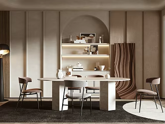 Minimalist Restaurant Modern Restaurant 3d model