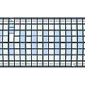 Rectangular Metal Grille With Grid Design And Blue Background Panels