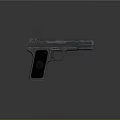 Vintage Nagant Pistol With Metallic Finish Classic Design And Reflection On Dark Background