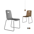 POLIFORM Modern Dining Chairs With White And Brown Sleek Design And Metal Frames