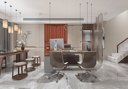 Modern Apartment Office 3d model