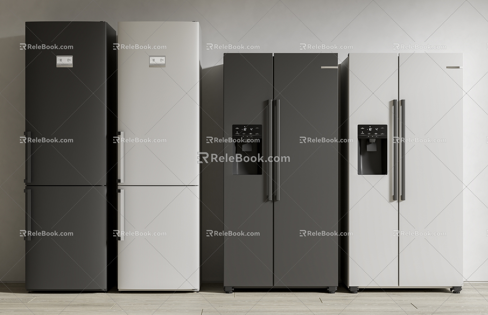 Two-door refrigerator 3d model