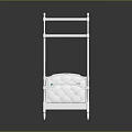 White Four Poster Bed With Blue Bedding And Elegant Frame Design