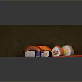 Fresh Sushi Platter With Assorted Maki Rolls Chopsticks And Soy Sauce