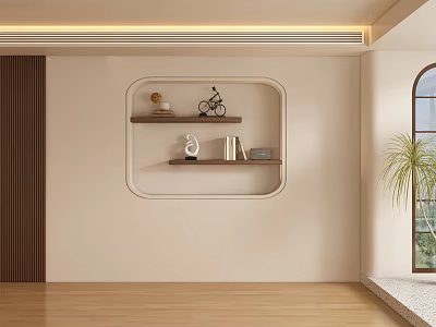 Middle ancient restaurant background wall 3d model