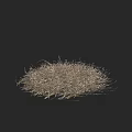Pile of Dry Grass with Natural Texture on Black Background