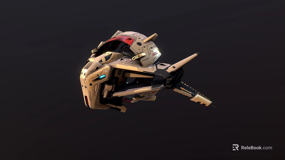 Futuristic Spaceship Design For Cosmic Exploration With Illuminated Features And Sleek Structure 3d model 