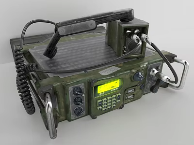 Military Style Portable Radio Communication Device With Display Screen Buttons And Metal Frame 3d model