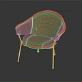 Modern Leather Accent Chair with Brown and Dark Brown Upholstery and Metal Legs