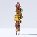 Heavy Duty Industrial Equipment With Red Yellow Hydraulic Lifting Mechanism And Metal Frame
