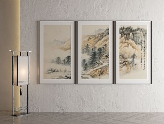 New Chinese Landscape Painting Decorative Painting 3d model