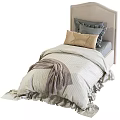 Modern Fabric Single Bed 3d model