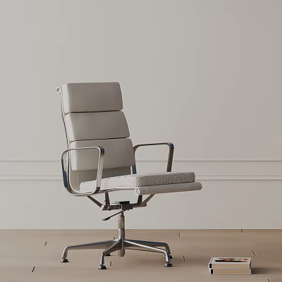 Modern Office Chair With Ergonomic Design Leather Upholstery And Metal Frame Support 3d model