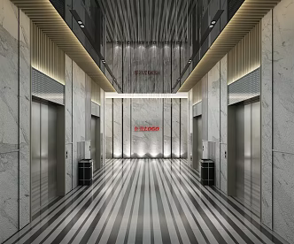 modern elevator hall elevator car 3d model