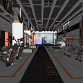 Modern Fitness Gym Interior Design With Various Workout Equipment And Bright Lighting
